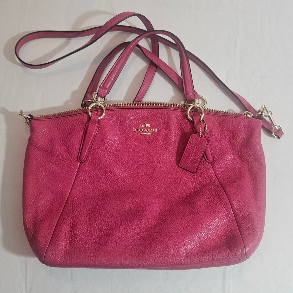 Coach Kelsey Pink Satchel Crossbody Bag~EUC